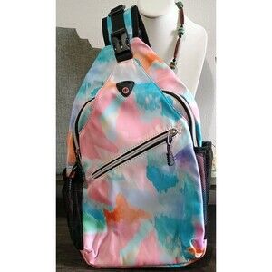 Mosiso Sling Backpack Graffiti Art Pastel Pink Blue Purple Black New Unisex